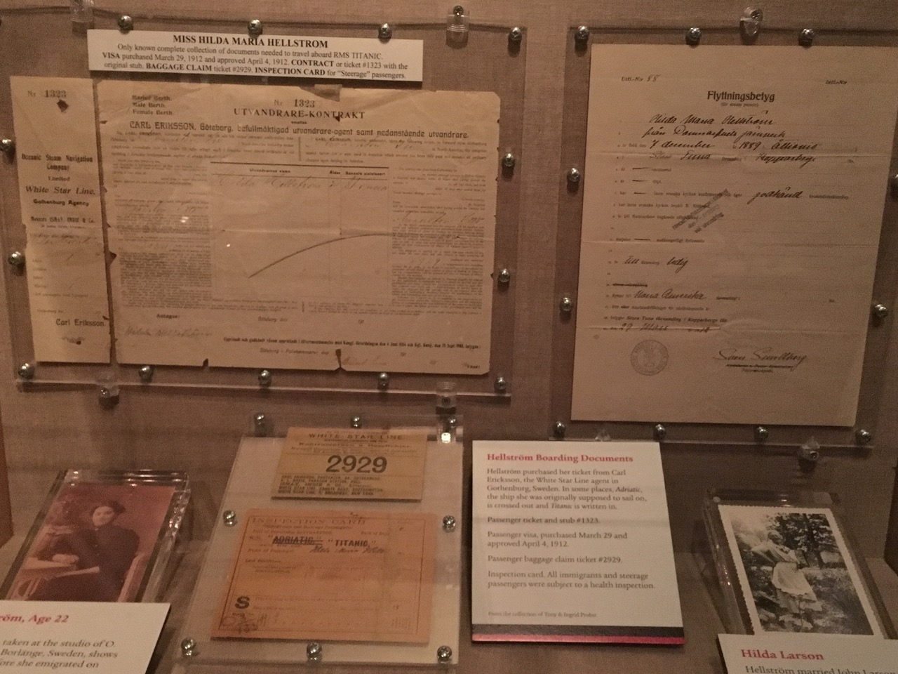 Authentic RMS Titanic admission tickets, at the Reagan Library