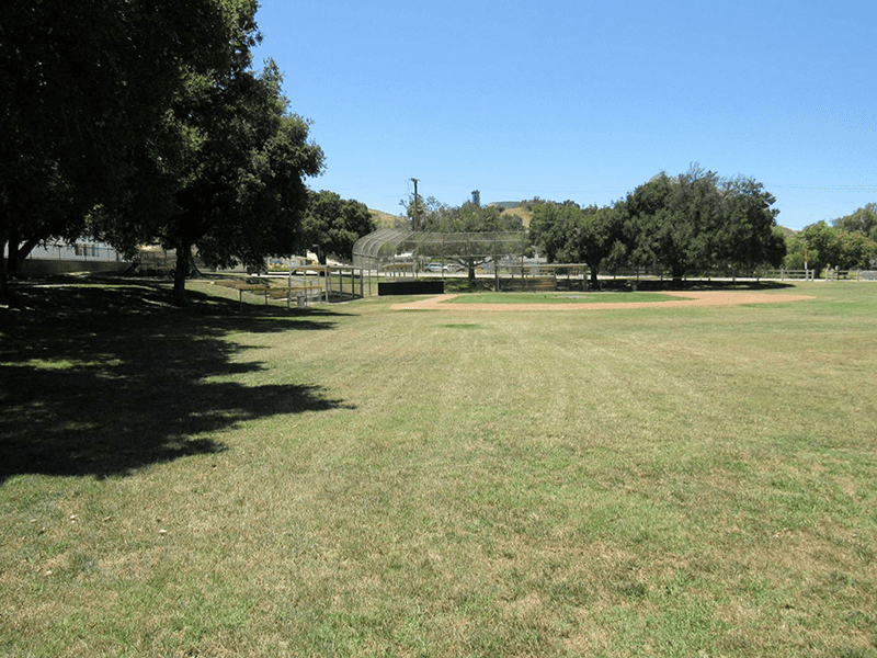 Knolls Park grass field and baseball diamond