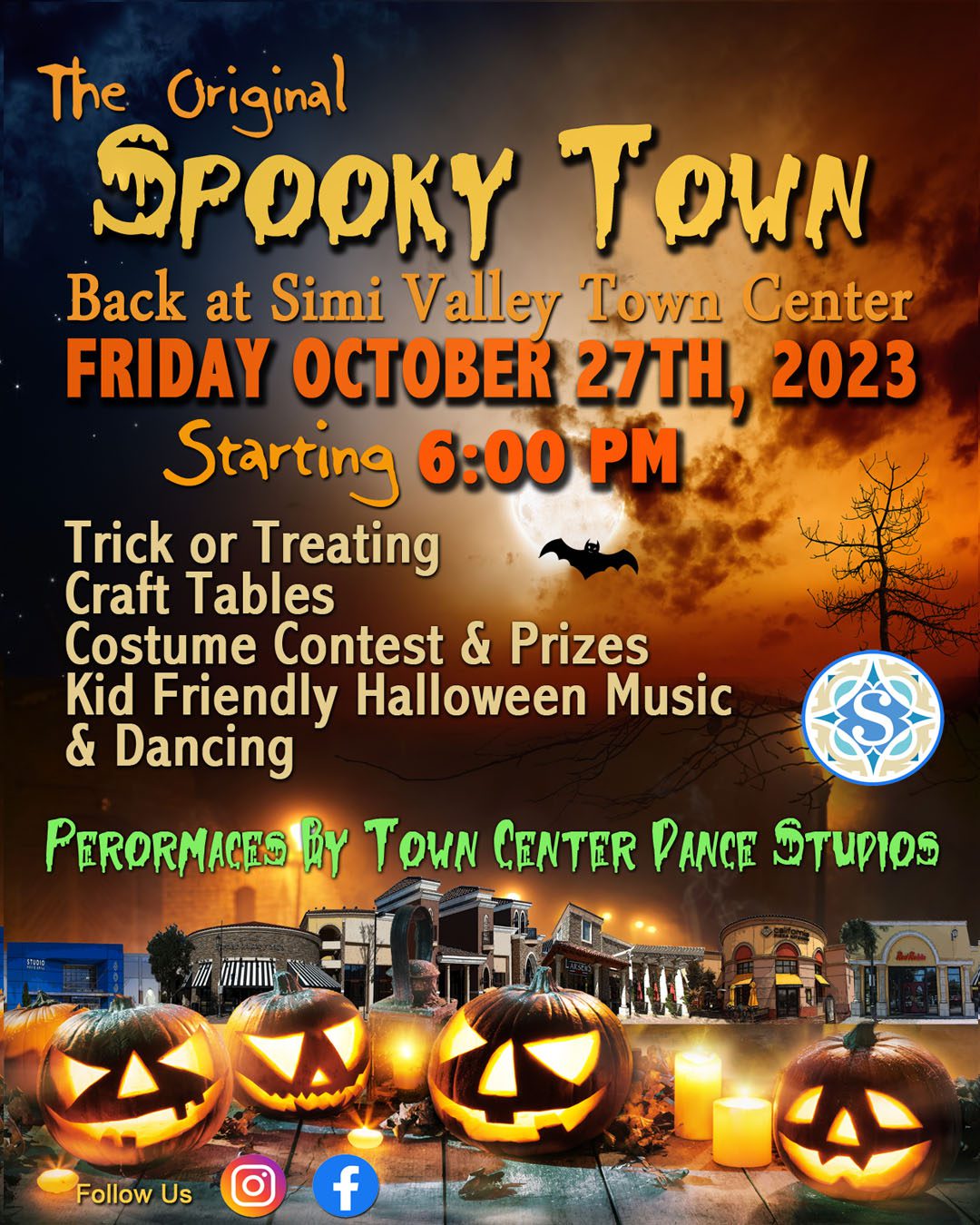 Spooky Town event flyer 2023