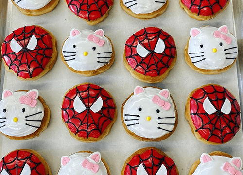 Hello Kitty and Spiderman donuts from Donut Queen in Simi Valley