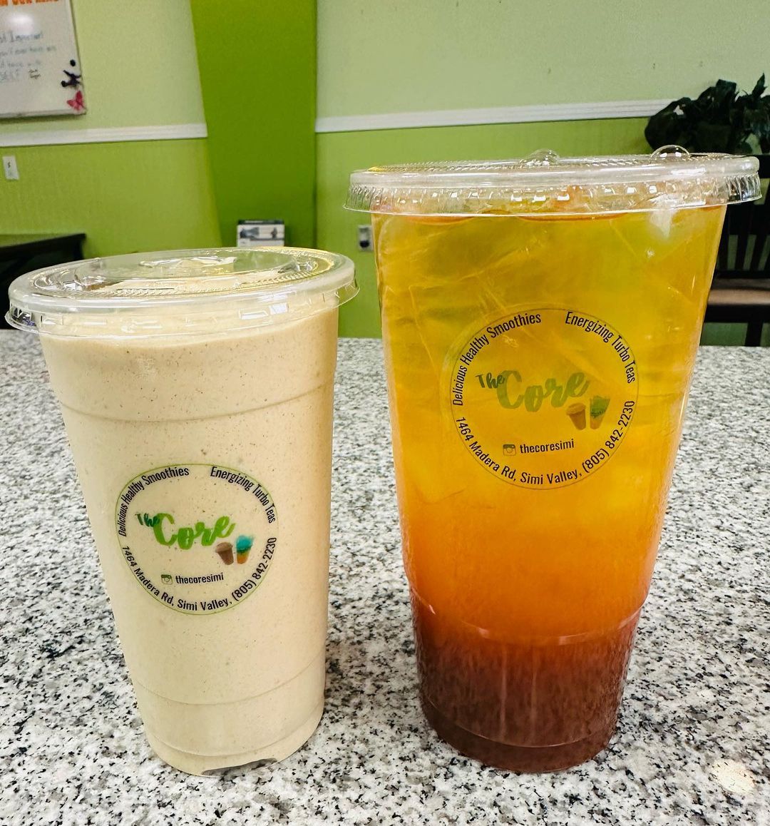 Smoothie and tea from The CORE in Simi Valley