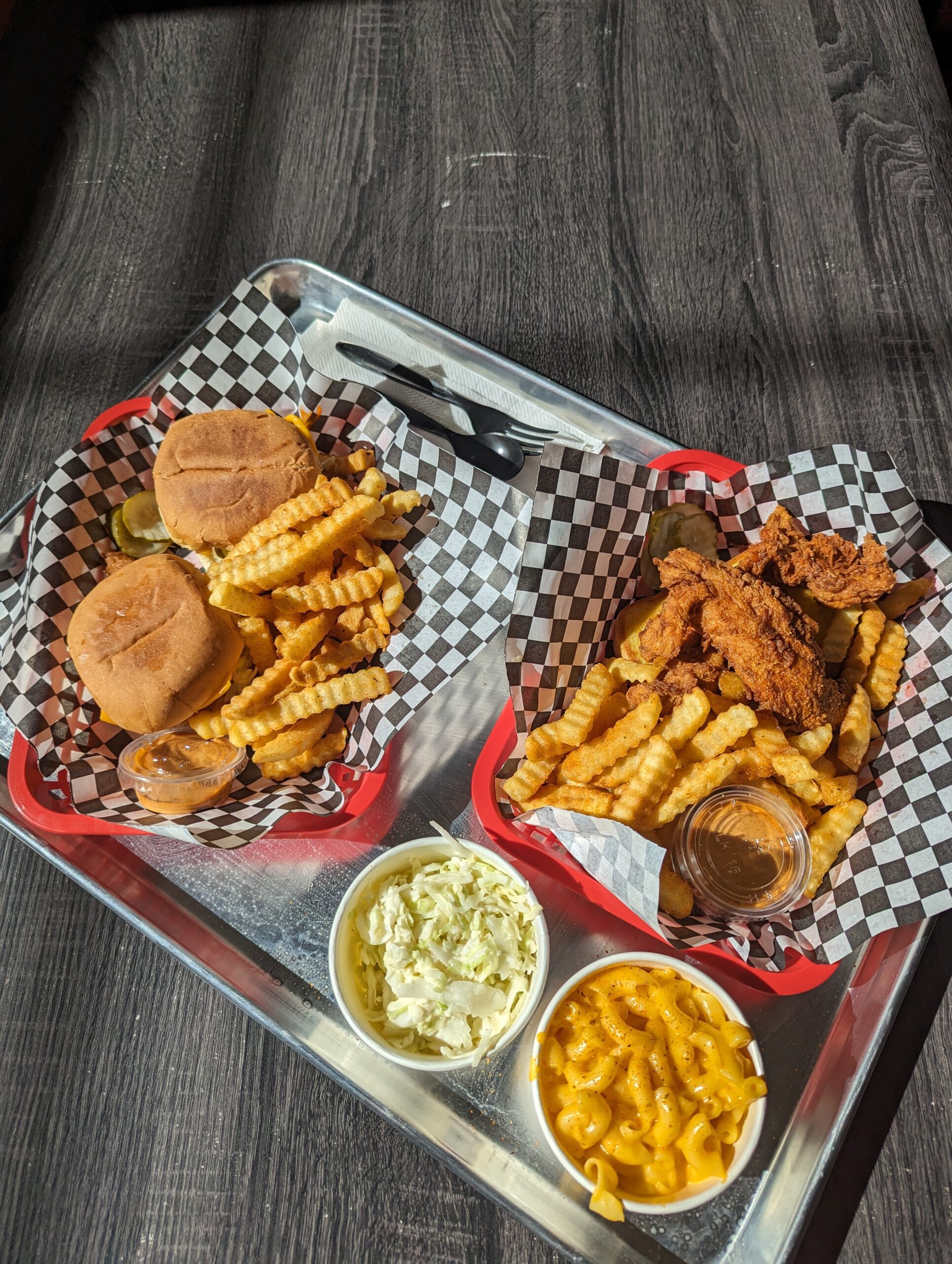 Chicken sandwich, chicken tenders, fries, and sides from Rambo's Hot Chicken in Simi Valley
