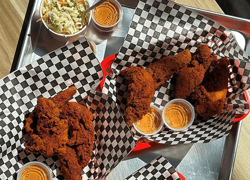 Chicken tenders and sides from Rambo's Hot Chicken in Simi Valley