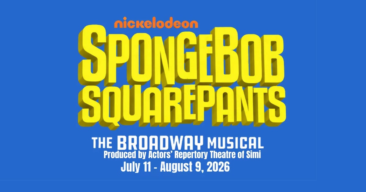SpongeBob SquarePants Broadway musical poster at Visit Simi Valley event.