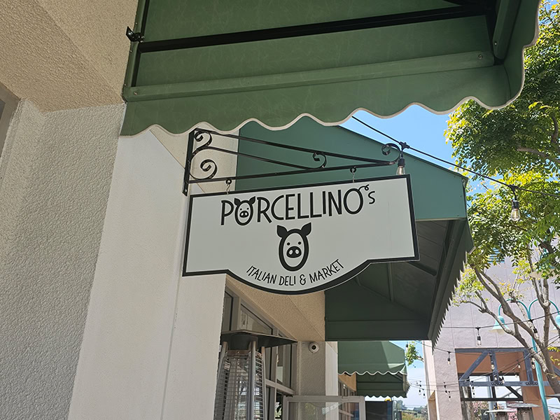 Exterior view of Porcellino's Italian deli and market in Simi Valley.