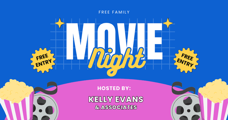 Family movie night event in Simi Valley with free entry, popcorn, and fun activities.
