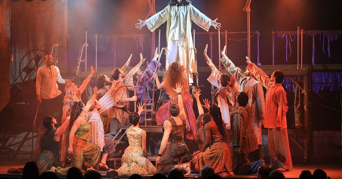 The cast of Jesus Christ Superstar performs on stage in Simi Valley.