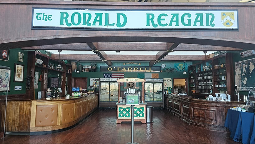 Interior view of The Ronald Reagan Pub in Simi Valley with bar and seating area.