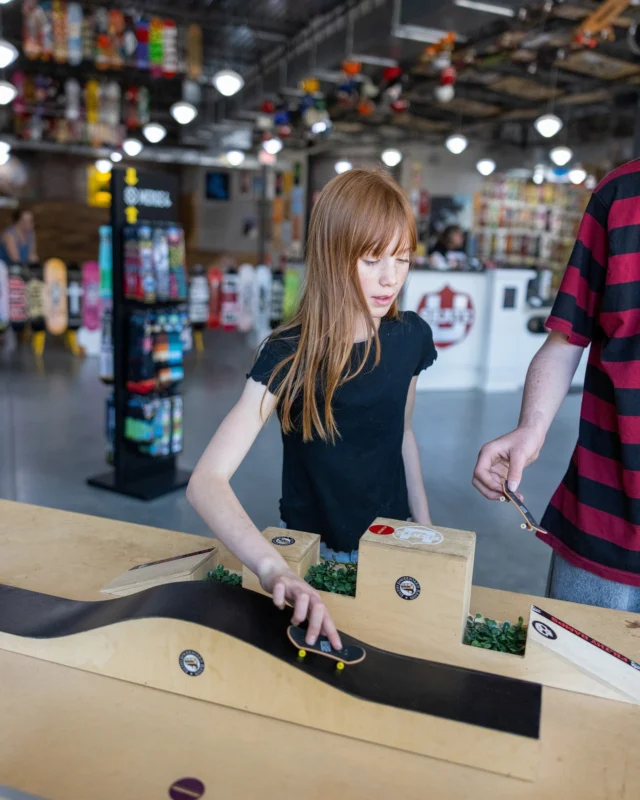 🛹 Practice your ollie on the full size skate ramp or experience hands-on fun with the finger skateboard ramp at the @skateboardinghalloffame. It's the perfect spot to spark creativity and big skate dreams.